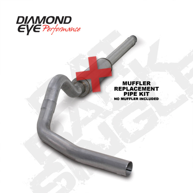 Diamond Eye K4310A-RP 4in Cat-Back Exhaust Muffler Replacement Pipe - 1994-1997 Ford F-250/F-350 | Aluminized