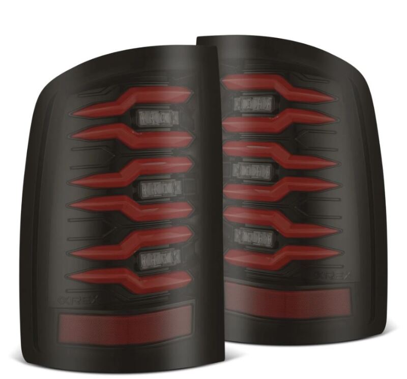 AlphaRex 630080 07-13 GMC Sierra 1500/07-14 2500/3500 HD (No Classic/Dually) Luxx-Series LED Tail Lghts Black Red