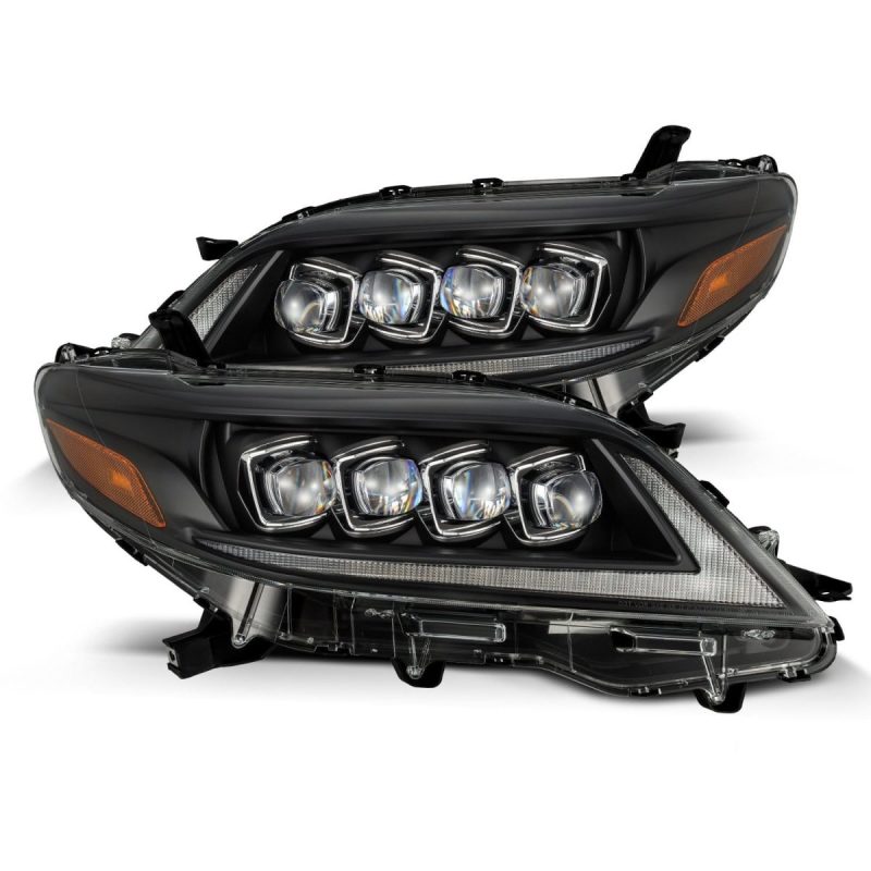 AlphaRex 880768 2011+ Toyota Sienna NOVA LED Projector Headlights Plank Style Black w/Activation Light/Sequential Signal/DRL