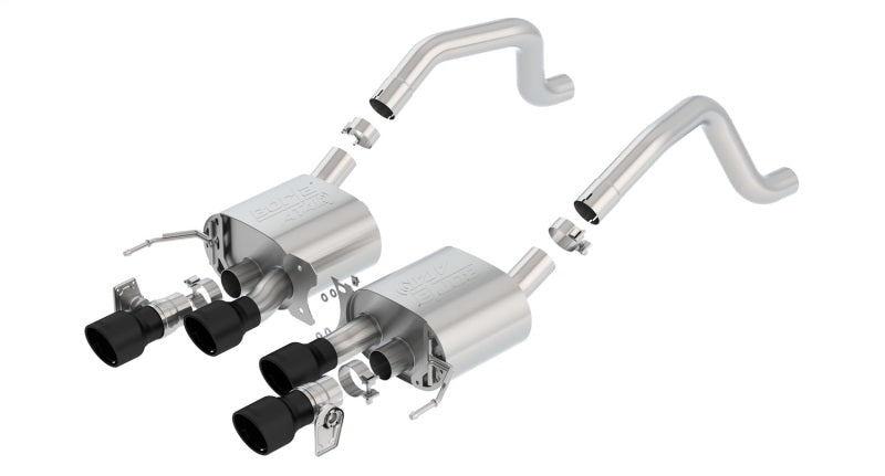 Borla 11903CB 2015+ Chevy Corvette C7 Z06 6.2L Axle Back ATAK Exhaust Black Quad Tips w/o AFM w/ NPP - #11903CB