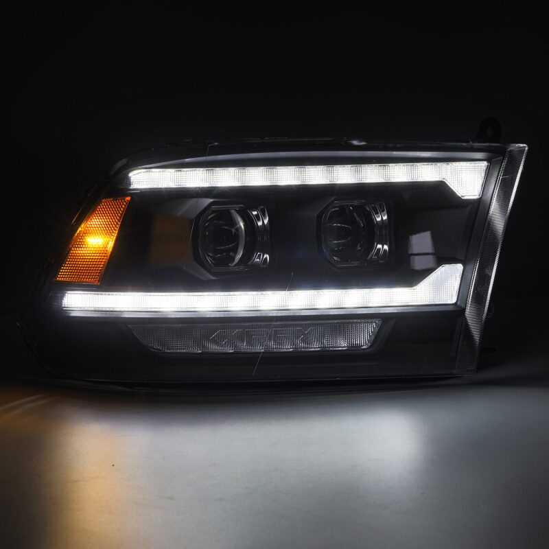 AlphaRex 880561 09-18 Ram 1500/2500 PRO-Series Projector Headlights Black w/Sequential Signal and Top/Middle DRL