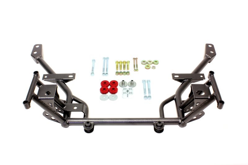BMR 2005-2014 S197 Mustang K-Member with 1/2in Lowered Motor Mount and STD. Rack Mounts - Black Hammertone