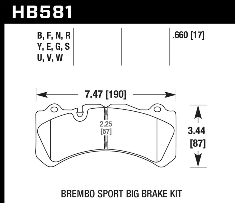 Hawk Performance HB581G.660 Disc Brake Pad, Front