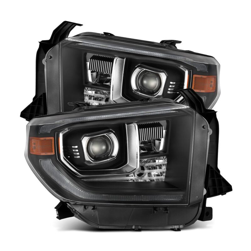 AlphaRex 880835 14-21 Toyota Tundra LUXX-Series LED Projector Headlights Black with Activation Light & Sequential Signal + DRL