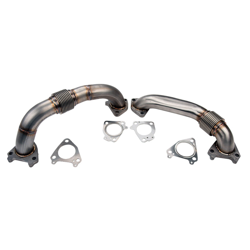 Wehrli Custom Fabrication WCF100590 2in Stainless Steel Up Pipe Kit with Gaskets Single Turbo for 2001-2004 Chevrolet Silverado / GMC Sierra 2500 HD / 3500 LB7 Duramax