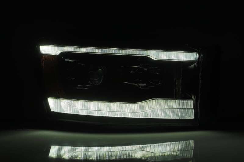 AlphaRex 880530 06-08 Dodge Ram 1500 HD PRO-Series Projector Headlights Plank Style Alpha Black w/Sequential Signal/DRL