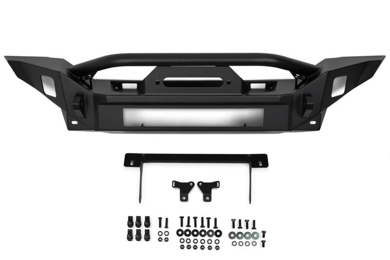 DV8 Offroad 18-23 Jeep Wrangler JL / 20-23 Jeep Gladiator JT FS-7 Mid-Width Winch Front Bumper - #FBJL-07