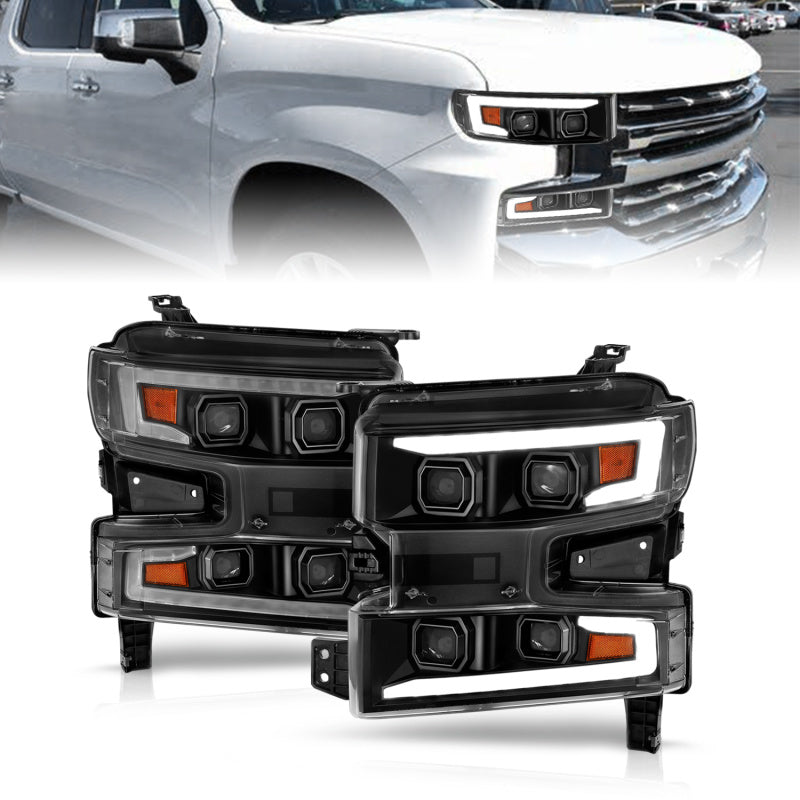 ANZO 2019-2022 Chevrolet Silverado 1500 LED Projector Headlights