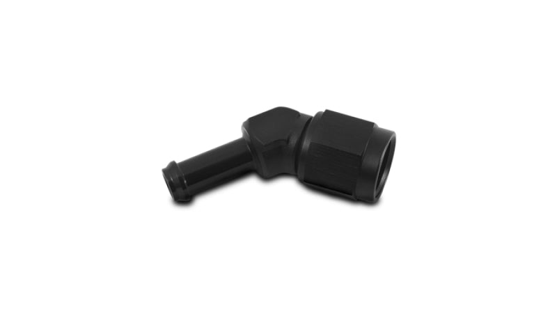 Vibrant -8AN to 1/2in Hose Barb 45 Degree Adapter - Anodized Black