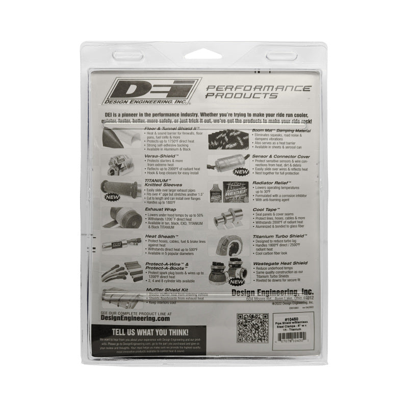 DEI Pipe Shield with Stainless Steel Clamps - 6in x 12in - Titanium