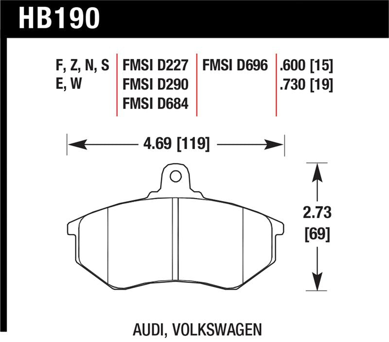 Hawk Performance HB190N.600 HP Plus Crossover Street/Motorsport Brake Pads