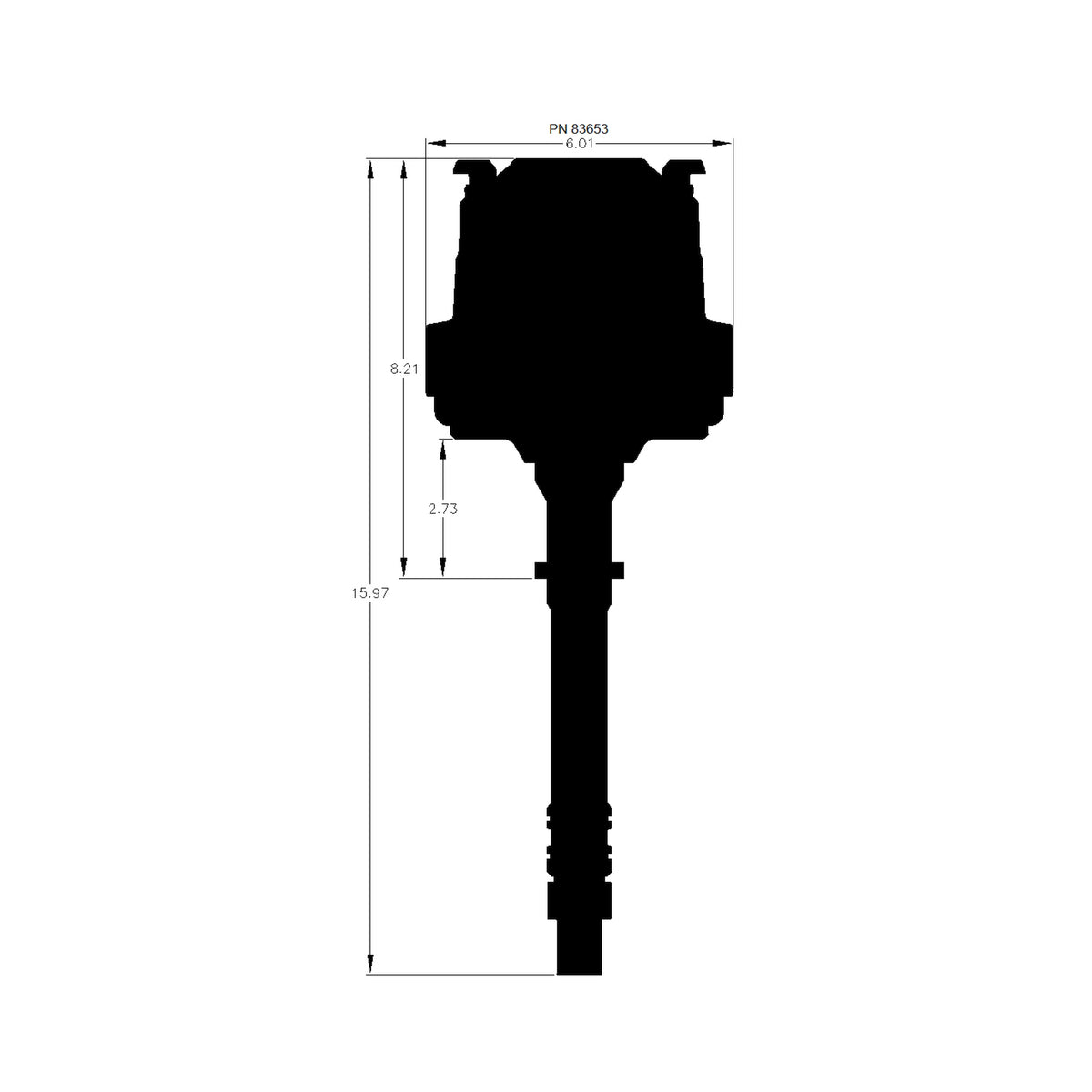 MSD 83653 Black Pro-Billet for Chevy HEI Distributor