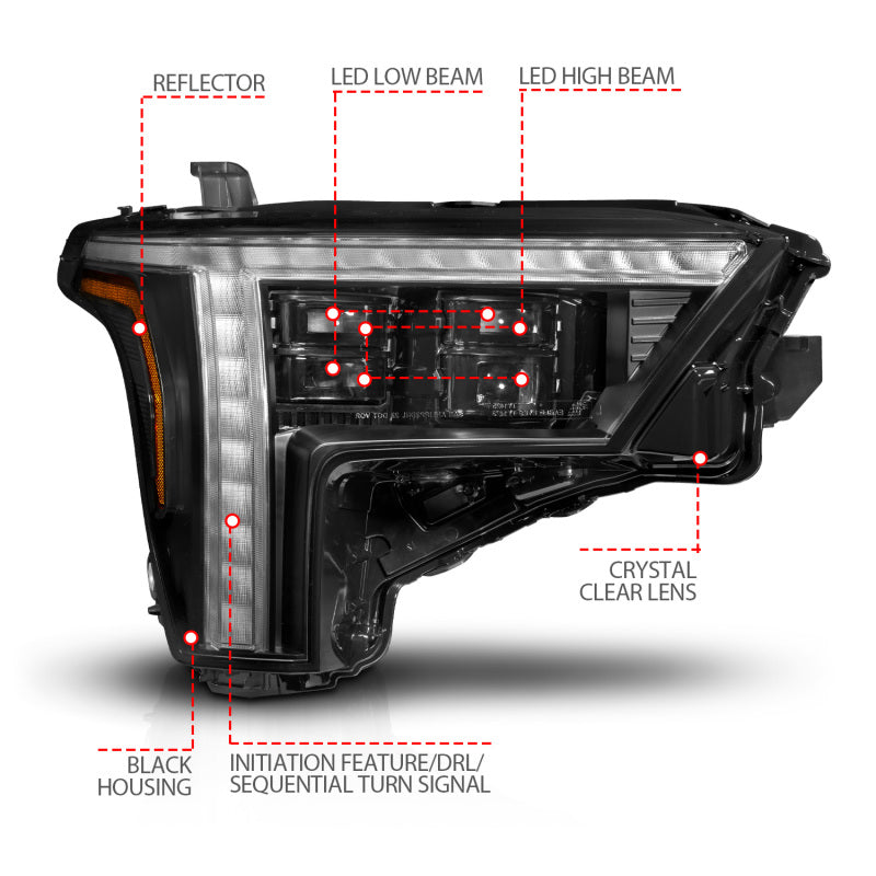 ANZO 22-26 Toyota Tundra (w/Factory LED Refl.) Z-Series Full LED Proj Headlights - Pass. Side ONLY