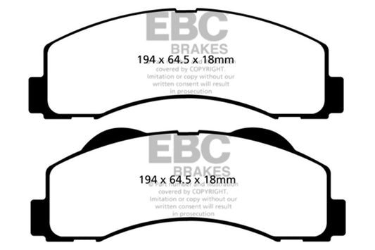 EBC 15+ Ford Expedition 3.5 Twin Turbo 2WD Greenstuff Front Brake Pads DP61855