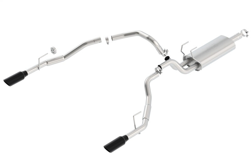 Borla 140308BC 09-17 Dodge Ram 1500 5.7L V8 3in to Dual 2.5in Single Round Rolled Angle-Cut S-type Exhaust - #140308BC