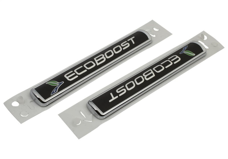 Ford Racing Black/Silver for EcoBoost Emblem 3-1/2in x 9/16in - Set of 2