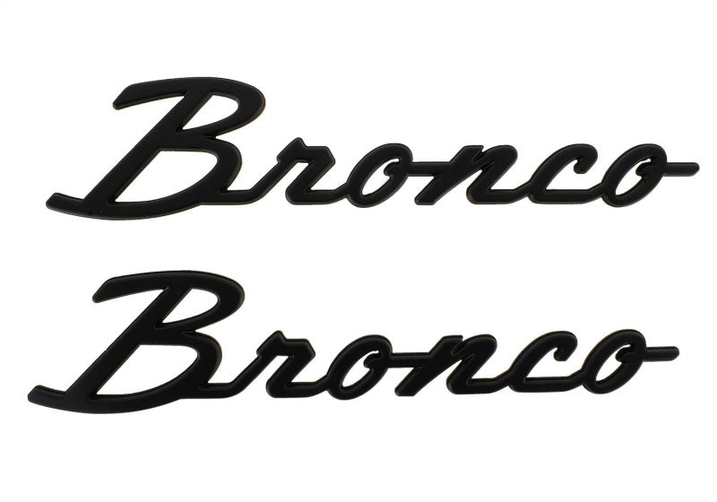 Ford Racing for 2021-2026 Bronco Classic Script Fender Badges - Matte Black (Pair)