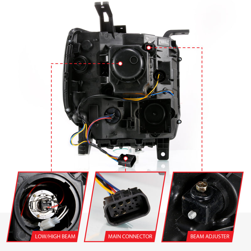 ANZO 2015-2019 GMC Sierra 2500 HD LED Projector Headlights