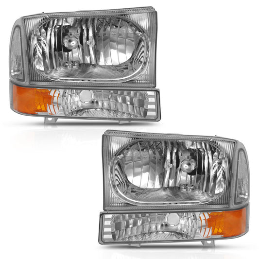 ANZO 1999-2004 Ford E-350 Super Duty Crystal Headlights