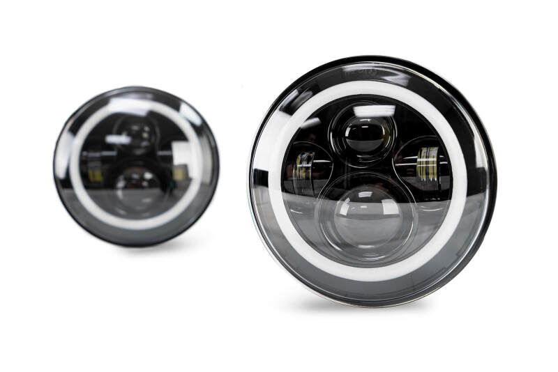 DV8 Offroad 07-18 Jeep Wrangler JK LED Projector Headlights w/ Angel Eyes - #HL7JK-02