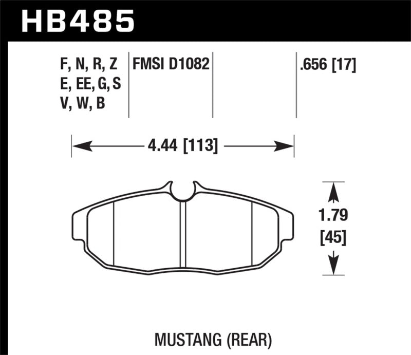Hawk Performance HB485N.656 HP Plus Crossover Street/Motorsport Brake Pads