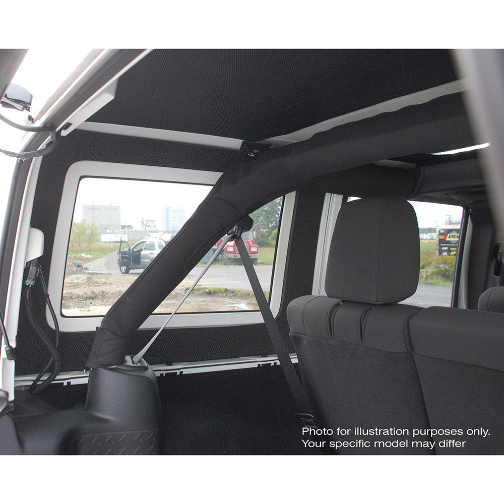 DEI for 2018-2023 Jeep Wrangler JL 2-Door Boom Mat Rear Side Window Trim - 2 Piece - Black