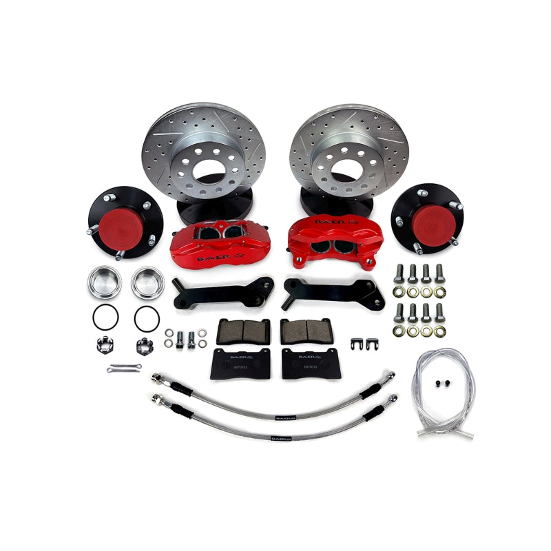 Baer Brakes 71-73 Ford Mustang 11in SS4 Alum Hub Front SDZ Brake Kit - Red