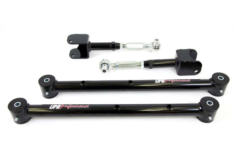UMI Performance 401519-B Lower and Adjustable Upper Control Arm Kit Black