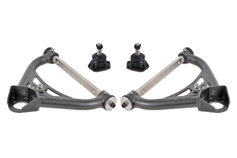 BMR 1970-1981 Chevrolet Camaro A-Arms Upper Non-Adjustable Delrin Std Ball Joint - Black Hammertone