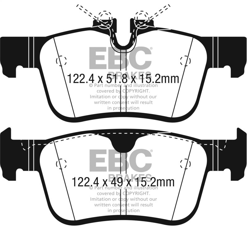 EBC 2017+ Volvo S90 2.0L Turbo Redstuff Rear Brake Pads DP32306C