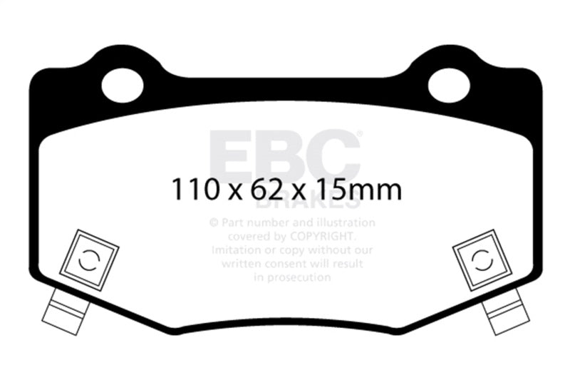EBC 16+ Cadillac ATS-V 3.6 Twin Turbo Redstuff Rear Brake Pads DP33023C