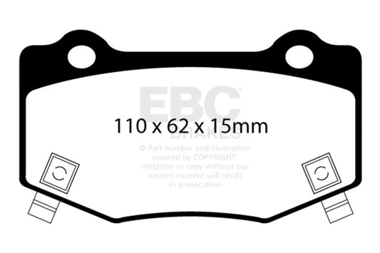 EBC 16+ Cadillac ATS-V 3.6 Twin Turbo Redstuff Rear Brake Pads DP33023C