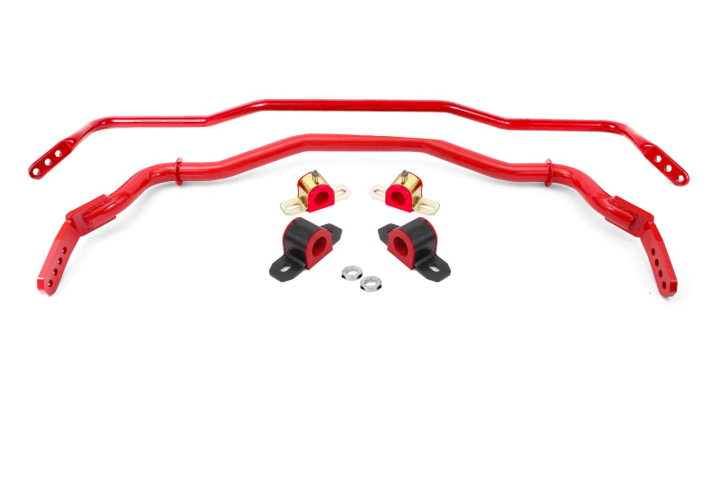 BMR 2015-2026 S550 Mustang Sway Bar Kit with Bushings Front and Rear (SB764 Front/SB045 Rear) Red