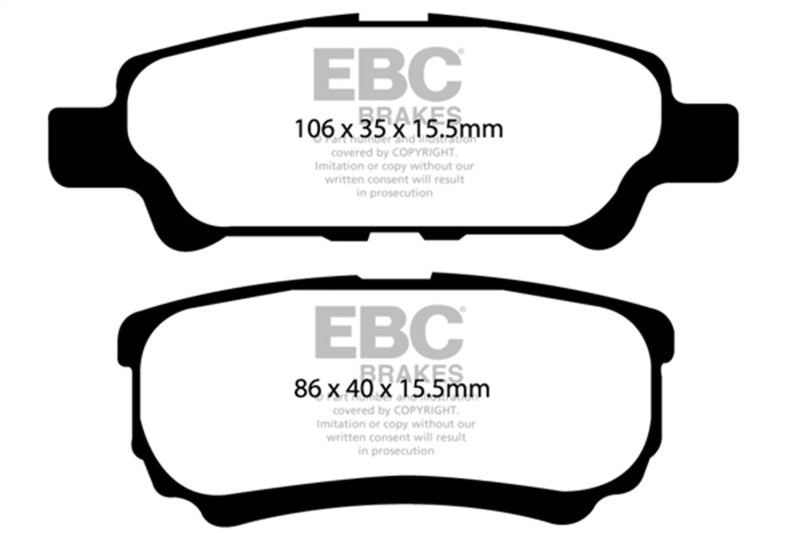 EBC 11-14 Chrysler 200 2.4 Redstuff Rear Brake Pads DP31563C