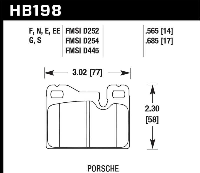 Hawk Performance HB198G.685 DTC-60 Motorsport Brake Pads