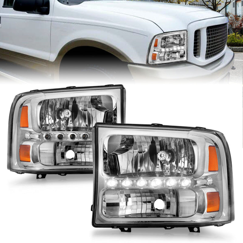 ANZO 1999-2004 Ford F-250 Super Duty Crystal Headlights