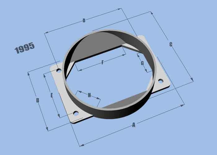 Vibrant MAF Sensor Adapter Plate for Mitsubishi applications use w/4.5in Inlet