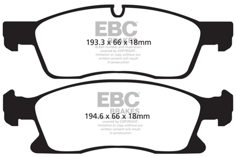 EBC 11+ Dodge Durango 3.6 Extra Duty Front Brake Pads ED91871