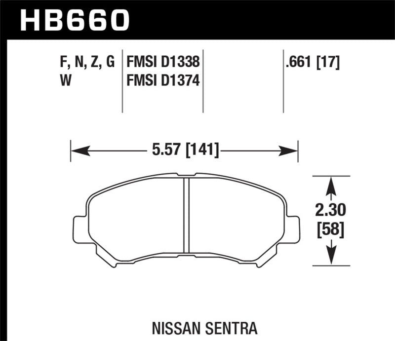 Hawk Performance HB660F.661 HPS Performance Street Brake Pads