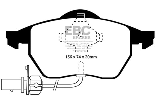 EBC 1999-2001 Audi A4 1.8 Turbo (B5) Redstuff Front Brake Pads DP31114C