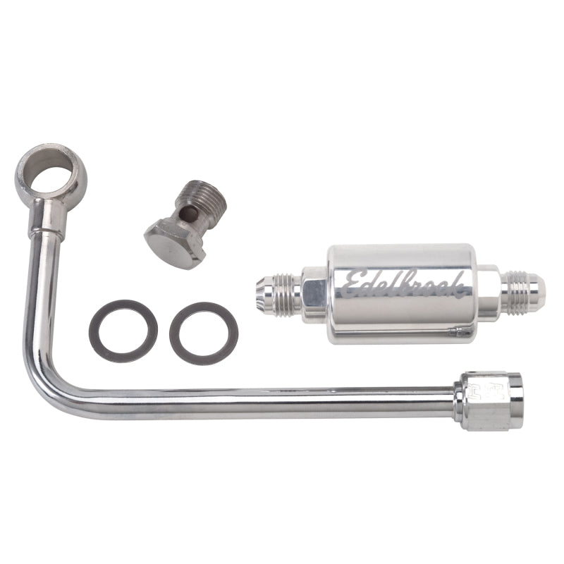 Edelbrock 8131 3/8 in Hard Fuel Line with -6 B-Nut and Polished Filter