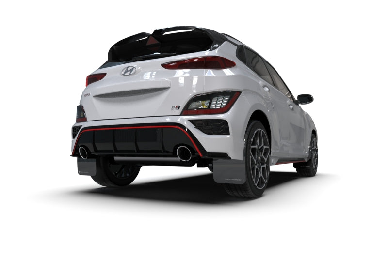 Rally Armor UR Mud Flaps - 2022-2023 Hyundai Kona N - Black/Red Logo - #MF83-UR-BLK-RD