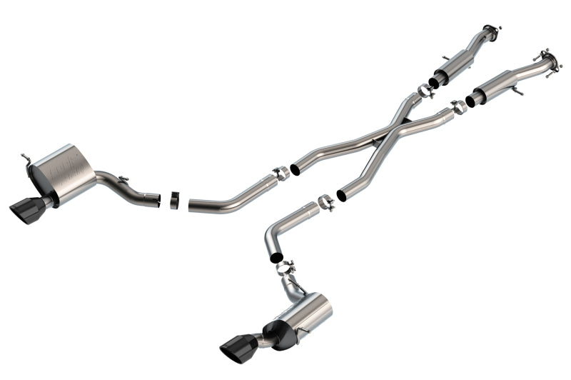 Borla 140633CB 15-21 Jeep Grand Cherokee SRT 6.4L V8 AWD ATAK Cat-Back Exhaust System - Black Tips T-304SS - #140633CB