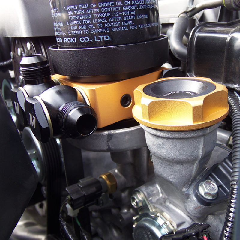 Mishimoto Oil Sandwich Plate w/ Rear-Mounted Thermostat - #MMOP-SPTR