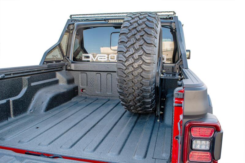 DV8 Offroad 2019+ Jeep Gladiator Universal Stand Up In-Bed Tire Carrier - #TCGL-02