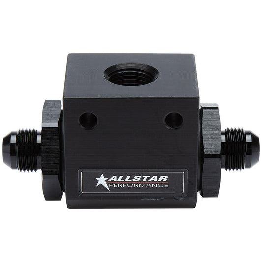 Allstar Performance Temperature Manifold 8AN 1/2in NPT Female Port 1/4in Mounting Holes ALL90039