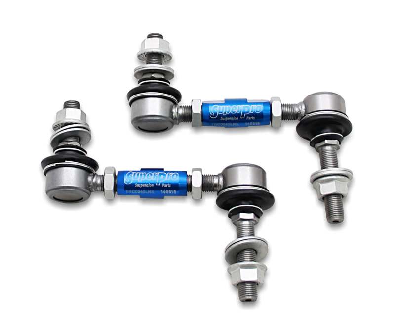 SuperPro Heavy Duty Adjustable Sway Bar Link Kit (100mm-120mm Length, 10mm Studs - one standard, one extended)