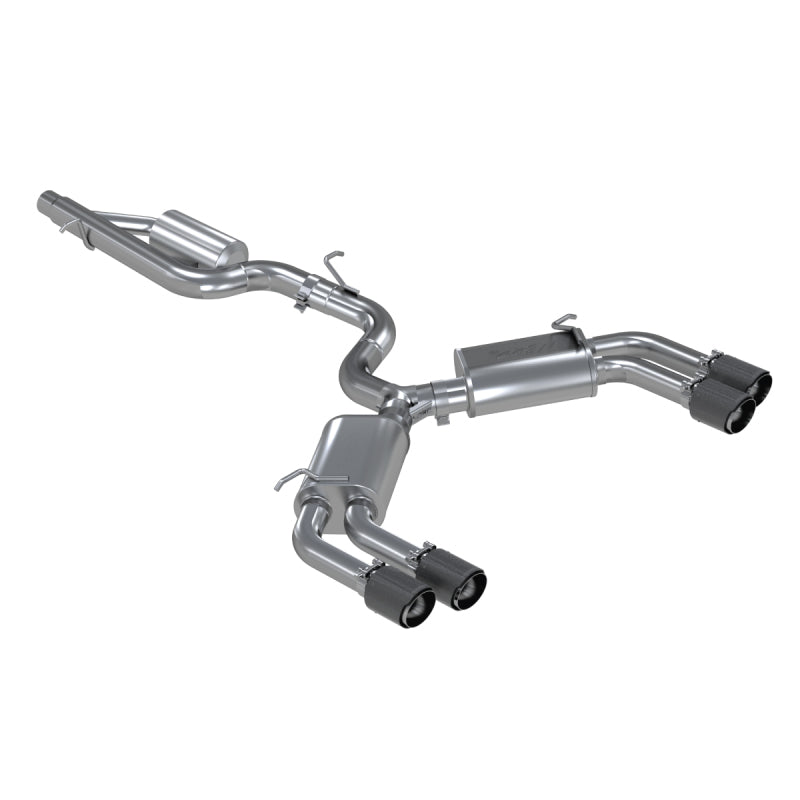 MBRP S46013CF 15-18 Audi S3 SS 3in Quad Split Rear Exit w/ Carbon Fiber Tips - T304 - #S46013CF