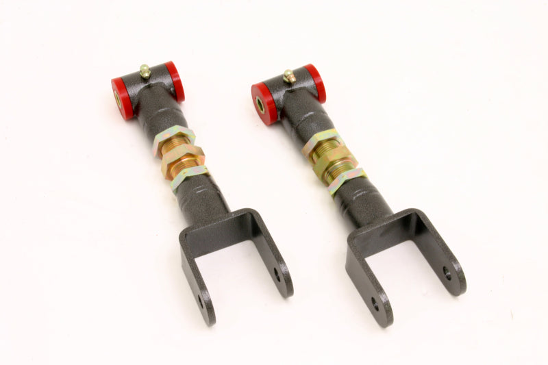 BMR 1979-2004 Fox Mustang Upper Control Arms On-Car Adj. (Polyurethane) - Black Hammertone (UTCA014H)