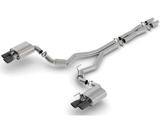 Borla 140742BC 2018 Ford Mustang GT 5.0L AT/MT 3in S-Type Catback Exhaust Black Chrome Tips w/ Valves - #140742BC